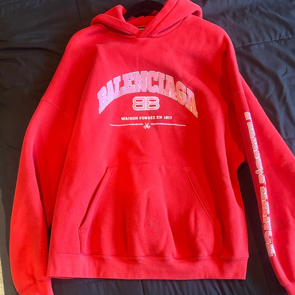 Balenciaga Unisex College Logo Print Hoodie